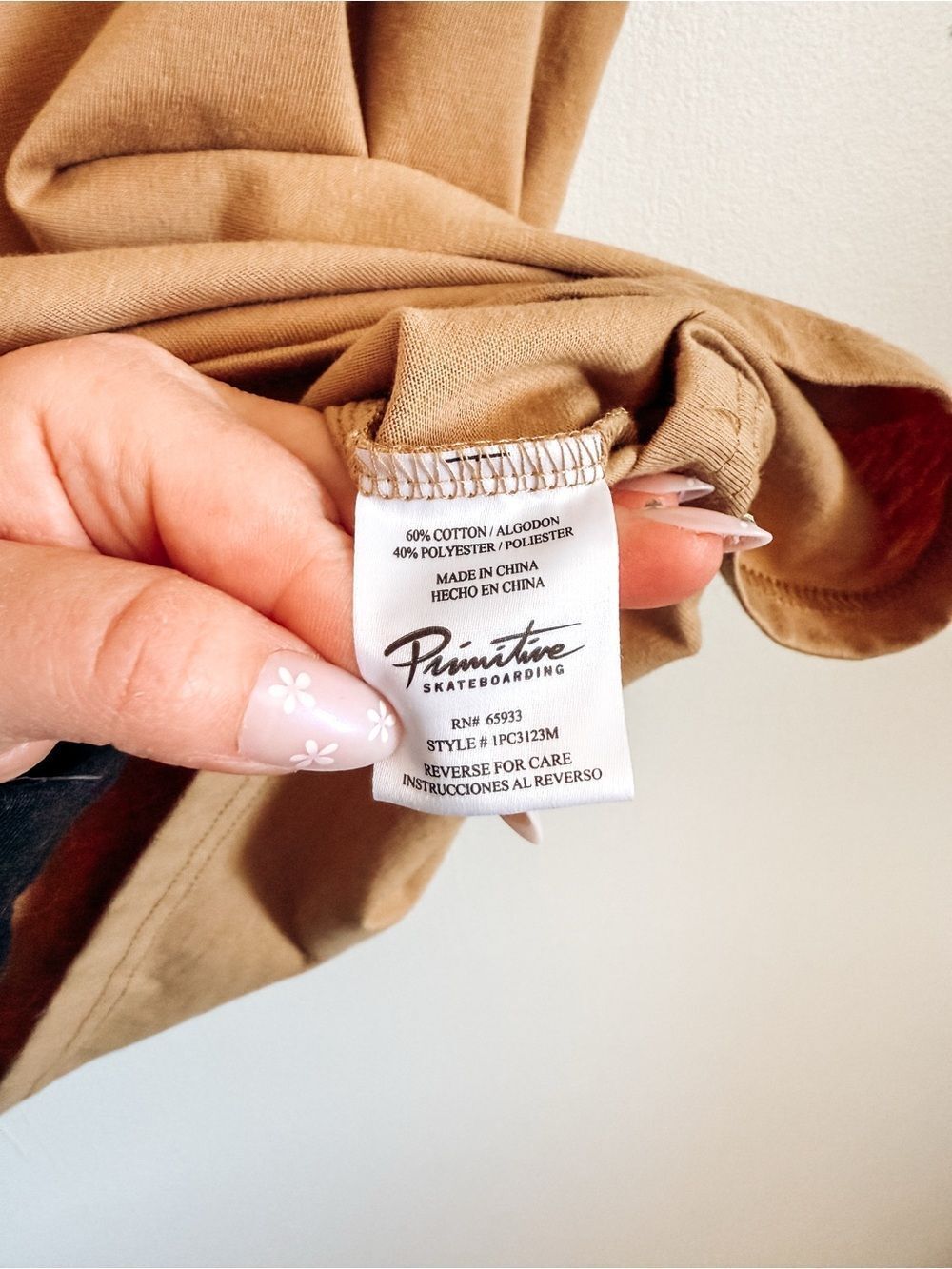 Primitive Short Sleeve Tan Logo Tee Size Large - Picture 5 of 7